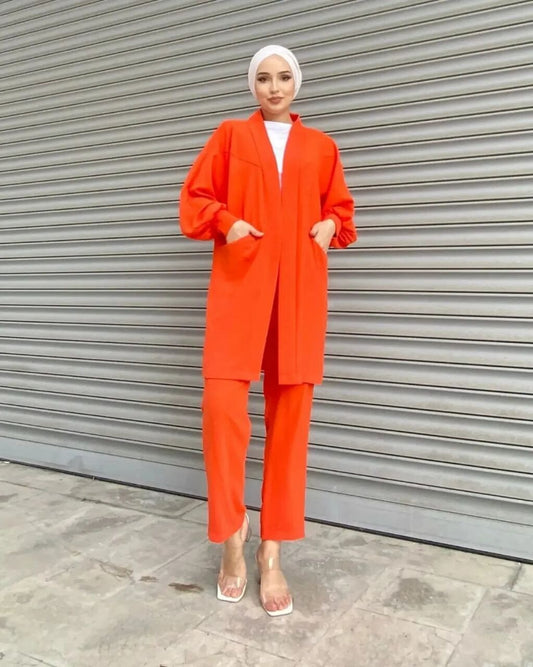 Fashion Orange Set Blazer and Pant